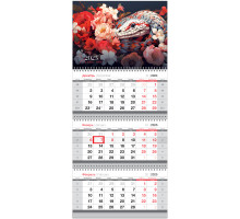 Календарь квартальный 3 бл. на 3 гр. BG Mini "Символ года", с бегунком, 2025г.., 369754